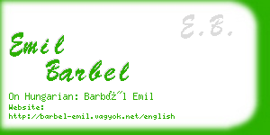 emil barbel business card